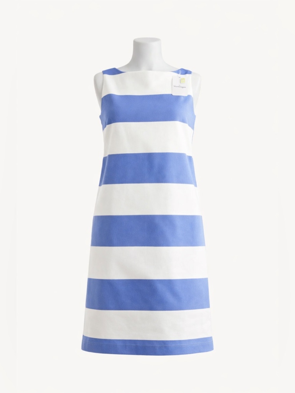 Worthington Blue White Striped Shift Mini Dress NWT Size Large Preppy Coastal